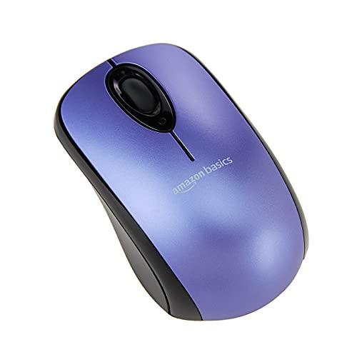 Amazon Basics Wireless Mouse with Nano Receiver - Blue