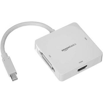 Amazon Basics Mini DisplayPort to HDMI/DVI/VGA Adapter, White