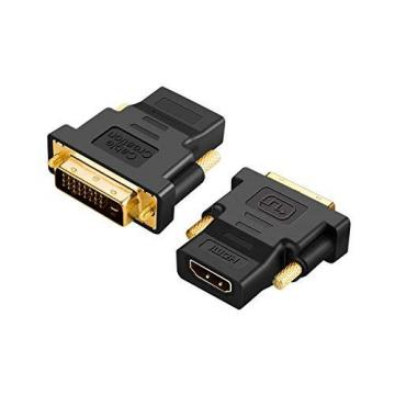 CableCreation DVI to HDMI Adapter, [2-Pack] Bi-Directional DVI Male to HDMI Female Converter