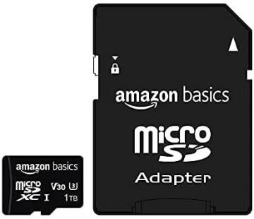 Amazon Basics 1TB microSDXC Memory Card with Full Size Adapter, A2, U3