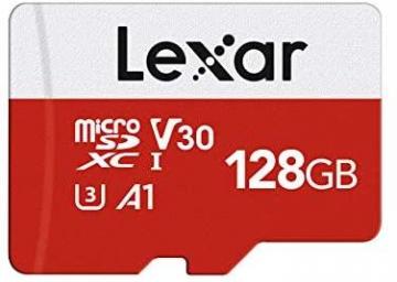 Lexar 128GB Micro SD Card, microSDXC UHS-I Flash Memory Card with Adapter