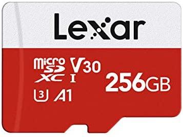 Lexar 256GB Micro SD Card, microSDXC UHS-I Flash Memory Card with Adapter