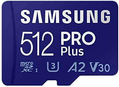 Samsung PRO Plus + Adapter 512GB microSDXC Up to 160MB/s UHS-I, U3, A2, V30