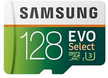 Samsung Samsung: EVO Select 128GB MicroSDXC UHS-I U3 100MB/s Full HD & 4K UHD Memory Card
