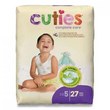 Cuties Premium Jumbo Diapers, Size 5, Over 27 lbs, 108/Carton