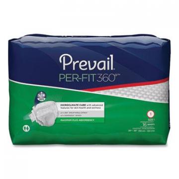 Prevail Per-Fit360 Degree Briefs, Maximum Plus Absorbency, Size 1, 26" to 48" Waist, 96/Carton