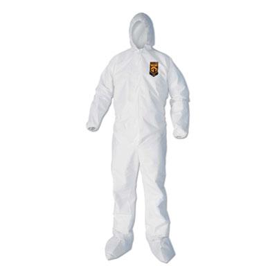 Kimberly-Clark KleenGuard A40 Elastic-Cuff, Ankle, Hood and Boot Coveralls, X-Large, White