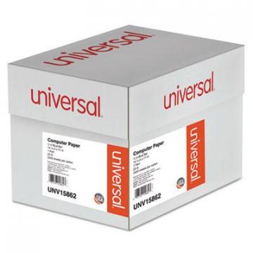 Universal Printout Paper, 1-Part, 20lb, 14.88 x 11, White/Blue Bar, 2, 400/Carton