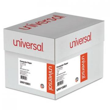 Universal Printout Paper, 1-Part, 18lb, 14.88 x 11, White/Green Bar, 2, 600/Carton