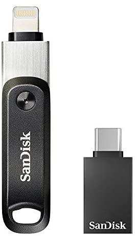 SanDisk 256GB iXpand Flash Drive Go with SanDisk USB-A to USB-C Adapter