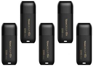 TEAMGROUP C175 32GB 5 Pack USB 3.2 Gen 1 (USB 3.1/3.0) USB Flash Thumb Drive