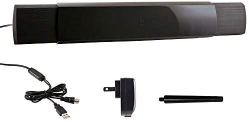 GE Extendable Bar TV Antenna, Supports 4K 1080P VHF UHF, ATSC 3.0, Amplified Signal Booster