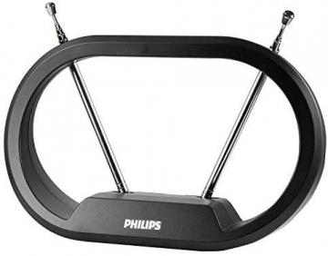 Philips Modern Loop Rabbit Ears Indoor TV Antenna, 15 inch Extendable Dipoles, 4K 1080P VHF UHF