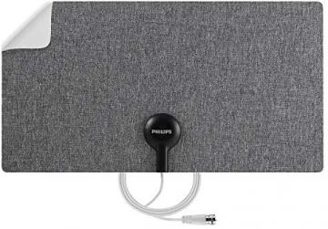 Philips Ultra-Thin Fabric HD TV Antenna, Reversible Dark Gray Fabric White Design