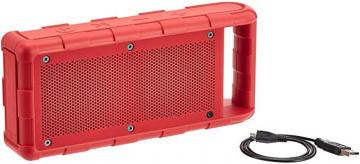 Amazon Basics Portable Outdoor IPX5 Waterproof Bluetooth Speaker - Red, 15W