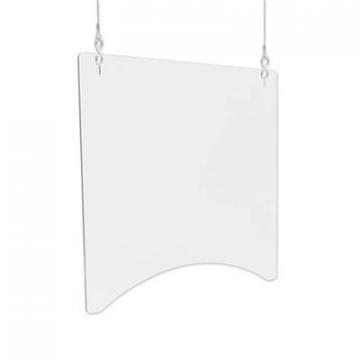 deflecto Hanging Barrier, 23.75" x 23.75", Polycarbonate, Clear, 2/Carton
