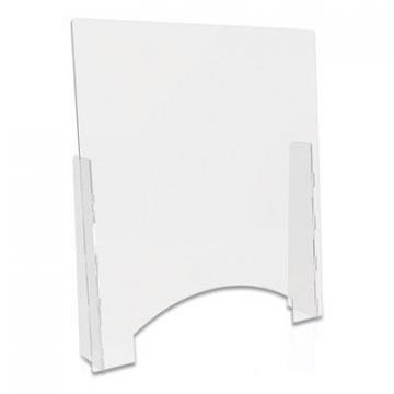 deflecto Counter Top Barrier with Pass Thru, 31.75" x 6" x 36", Polycarbonate, Clear, 2/Carton