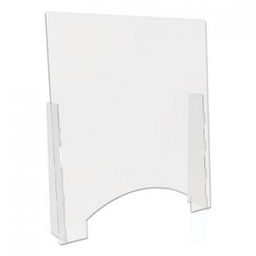 deflecto Counter Top Barrier with Pass Thru, 31.75" x 6" x 36", Acrylic, Clear, 2/Carton