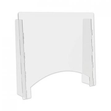 deflecto Counter Top Barrier with Pass Thru, 27" x 6" x 23.75", Acrylic, Clear, 2/Carton