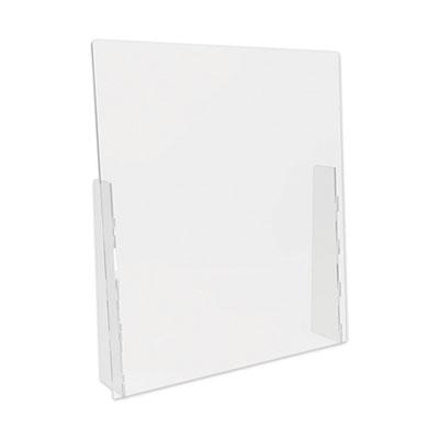 deflecto Counter Top Barrier with Full Shield, 31.75" x 6" x 36", Polycarbonate, Clear, 2/Carton