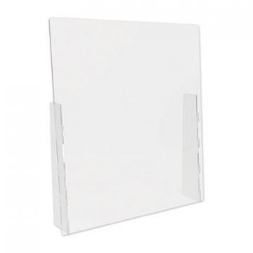 deflecto Counter Top Barrier with Full Shield, 31.75" x 6" x 36", Acrylic, Clear, 2/Carton