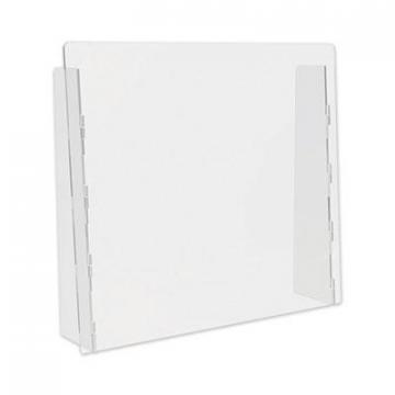 deflecto Counter Top Barrier with Full Shield, 27" x 6" x 23.75", Polycarbonate, Clear, 2/Carton