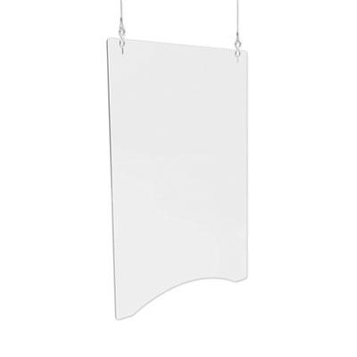 deflecto Hanging Barrier, 23.75" x 35.75", Acrylic, Clear, 2/Carton