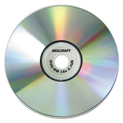 AbilityOne Branded Attribute Media Disks, DVD-RW, 4.7GB, 4x, Silver, 5/PK