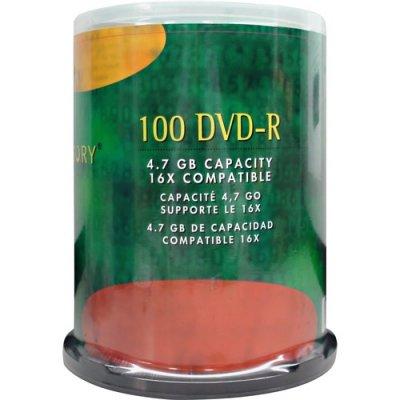 Compucessory DVD Recordable Media - DVD-R - 16x - 4.70 GB - 100 Pack