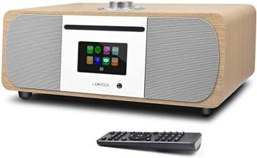 LEMEGA All-In-One Hi-Fi Compact Stereo Music System, DAB Radio CD Player, White Oak