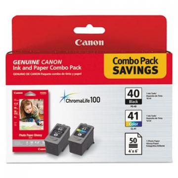 Canon PG-40, CL-41 Black,Tri-Color Ink/Paper Combo