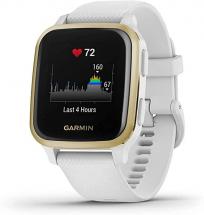 Garmin Venu Sq GPS Smartwatch, White with Light Gold Bezel