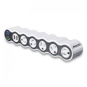 360 Electrical PowerCurve 2.1 Surge Protector, 5 AC Outlets, 2 USB Ports, 4 ft, 2160 J, White/Black