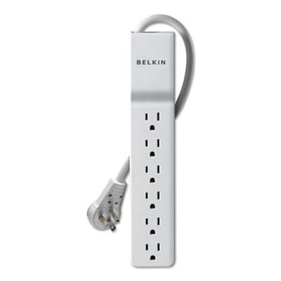 Belkin Home/Office Surge Protector w/Rotating Plug, 6 Outlets, 6 ft Cord, 720J, White