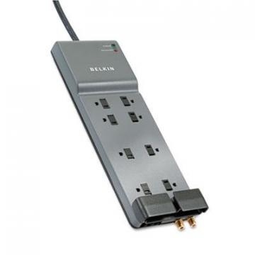 Belkin Home/Office Surge Protector, 8 Outlets, 12 ft Cord, 3390 Joules, Dark Gray