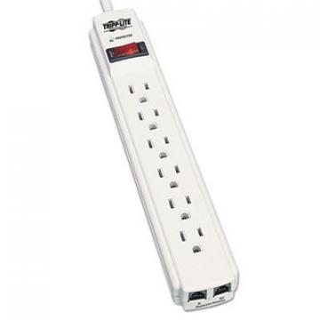 Tripp Lite Protect It! Surge Protector, 6 Outlets, 4 ft. Cord, 790 Joules, RJ11, Light Gray