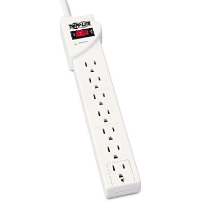 Tripp Lite Protect It! Surge Protector, 7 Outlets, 6 ft. Cord, 1080 Joules, Light Gray