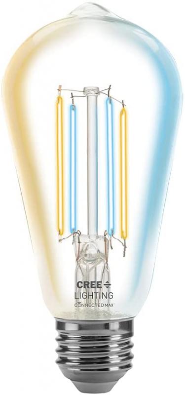 Cree Lighting Connected Max Smart LED Vintage Glass Filament Bulb Edison ST19 60W Tunable White