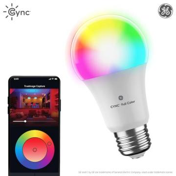 GE Cync Full Color A19 LED Smart Light Bulbs with Bluetooth and Wi-Fi, 60W Replacement