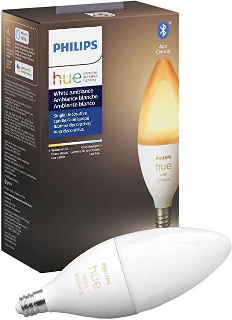 Philips Hue White Ambiance E12 LED Candle Light Bulb