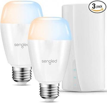 Sengled Smart LED Tunable White A19 Starter Kit, 60W Equivalent, 2 Smart Light Bulbs & Hub