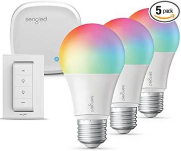Sengled Color Changing, 3 Pack Starter Kit with Smart Switch, RGB Light A19 E26 Dimmable