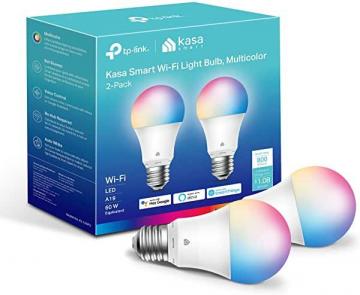 TP-Link Kasa Smart Light Bulbs, Full Color Changing Dimmable, A19, 9W 800 Lumens, 2-Pack