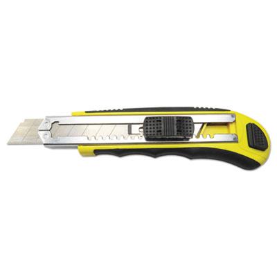 Boardwalk Snap Blade Knife, Retractable, Snap-Off, Straight-Edged, Yellow