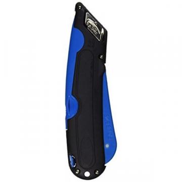 Cosco Easycut Cutter Knife w/Self-Retracting Safety-Tipped Blade, Black/Blue