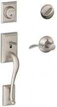 Schlage Addison Single Cylinder Handleset and Right Hand Accent Lever, Satin Nickel