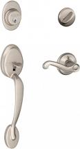 Schlage F60 V PLY 619 FLA Plymouth Front Entry Handleset, Satin Nickel