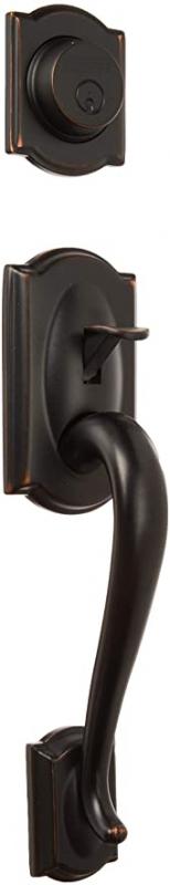Schlage F93CAM716ACCLH Camelot Inactive Handleset, Aged Bronze