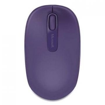 Microsoft Mobile 1850 Wireless Optical Mouse, 16.4 ft Range, Left/Right Hand Use, Pantone Purple