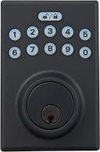 Amazon Basics Contemporary Electronic Keypad Deadbolt Door Lock, Keyed Entry, Matte Black